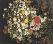 Vincent Van Gogh Chrysanthemums and Wild Flowers in a Vase (nn04) USA oil painting reproduction